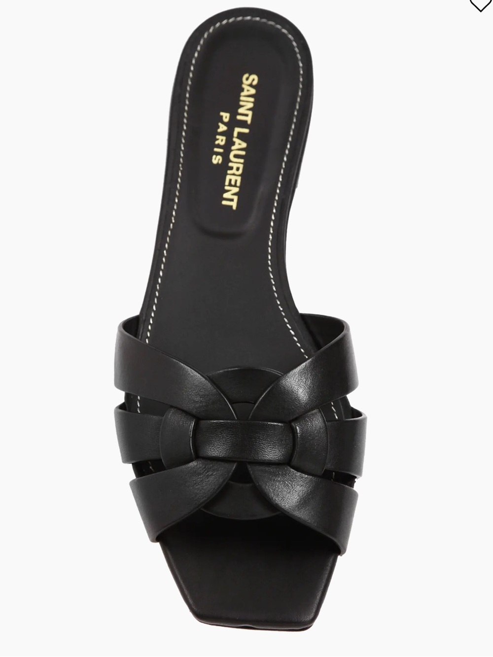 Saint Laurent | Tribute Mules in Smooth Leather 35.5